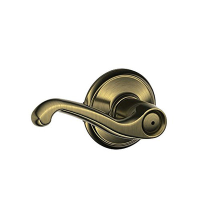 Schlage F40-V-FLA-609 F40VFLA609 Flair Privacy Lever, Antique Brass
