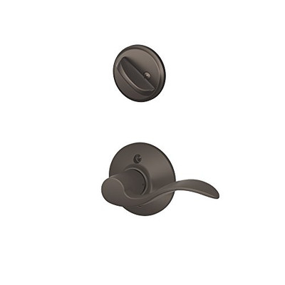 Schlage F59-ACC-613-LH F59 ACC 613 LH Accent Interior Left-Handed Lever with Deadbolt, Oil Rubbed Bronze (Interior Half Only)
