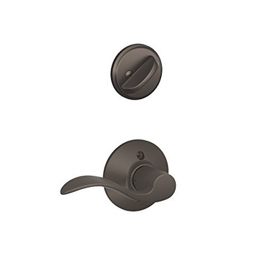 Schlage F59-ACC-613-RH F59 ACC 613 RH Accent Interior Right-Handed Lever with Deadbolt, Oil Rubbed Bronze (Interior Half Only)