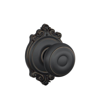 Schlage F10-GEO-716-BRK F10 GEO 716 BRK Brookshire Collection Georgian Passage Knob, Aged Bronze.