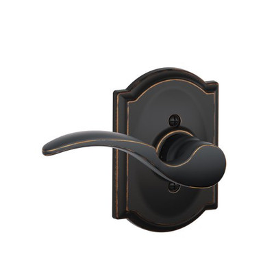 Schlage F170-STA-716-CAM-LH F170 STA 716 CAM LH Camelot Collection Left Hand St. Annes Decorative Trim Lever, Aged Bronze