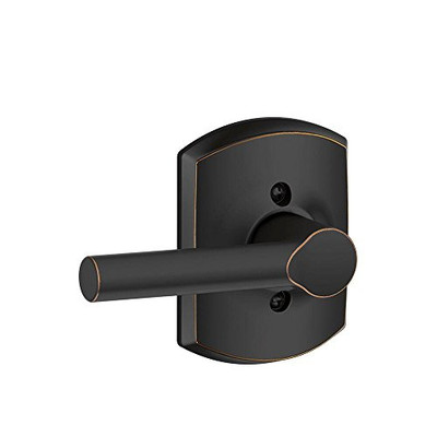 Schlage F170-BRW-716-GRW Broadway Lever with Greenwich Trim Non-Turning Lock, Aged Bronze (F170 BRW 716 GRW)