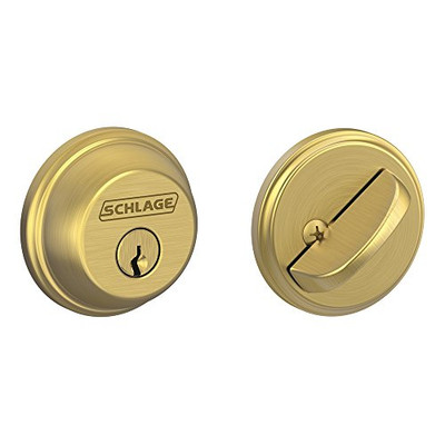 Schlage B60-608 Lock Company Single Cylinder Deadbolt, Satin Brass (B60 N 608)