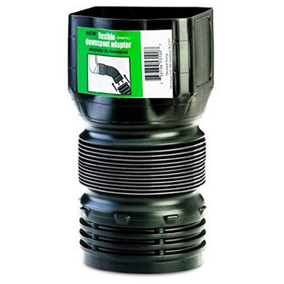 Amerimax 603722 Flex-Drain Downspout Adaptor, Landscaping Drain Pipe Adapter 3 by 4 by 4-Inch , Black