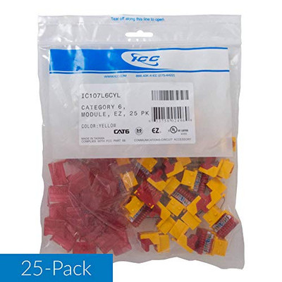 ICC IC107L6CYL Module  CAT 6  EZ  25 Pack  Yellow