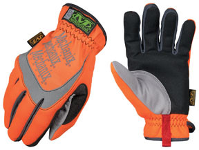 MECHNX MCX-SFF-99-009 MECHNX Medium Hi-Viz Orange FastFit Full Finger Synthetic Leather Mechanics Gloves With Elastic Cuff, 3M Scotchlite Reflective Ink Increases Visibility