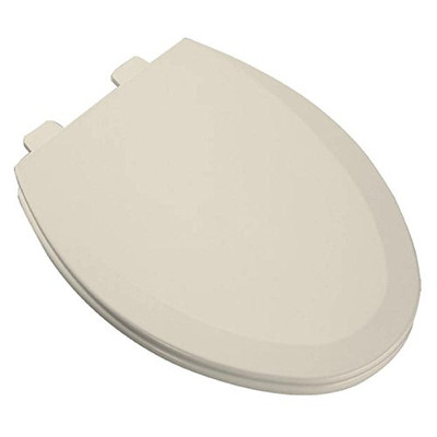 Bemis B1500EC146 1500EC146 Molded Wood Elongated Toilet Seat With Easy Clean and Change Hinge Almond