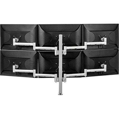 ATDEC PTY LTD AWMS-6-13717-H-S 2 X 130MM AND 4 X 710MM MONITOR ARMS ON 6750MM POST WITH HEAVY DUTY F-CLAMP SILV