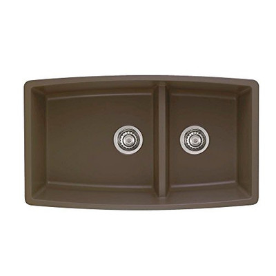 Blanco B441313 - Performa Undermount Composite 33x19x10 0-Hole Double Bowl Kitchen Sink in Cafe Brown - Café Brown.
