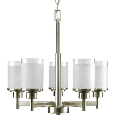 Progress Lighting 94445909 P4459-09 5-Light Alexa Chandelier, Brushed Nickel