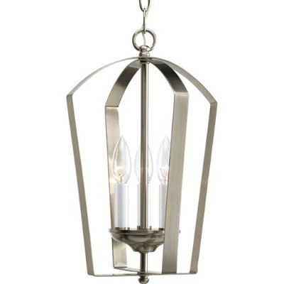Progress Lighting 94392809 P3928-09 Gather Collection 3-Light Foyer Pendant, Brushed Nickel