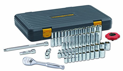 APEX TOOL GROUP GWR80300P $SKT SET 1/4 DR 6PT 51 PC SAE/MET STD &