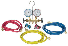 Robinair ROB-48134A () R134 Brass Manifold, Hose Set and Service Couplers