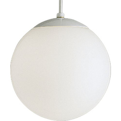 Progress Lighting 94440229 P4402-29 Opal Cased Globes Provide Evenly Diffused Illumination White Cord, Canopy and Cap, Satin White