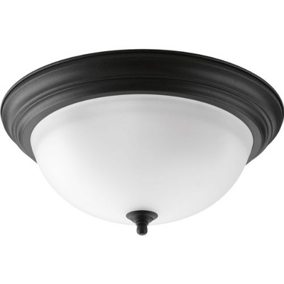 Progress Lighting 94392680 P3926-80 3-Light Flush Mount with Etched Glass Bowl