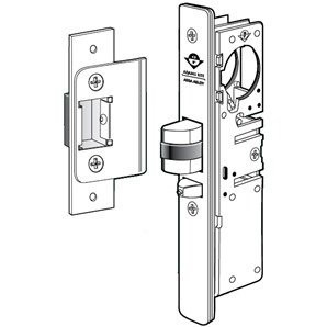 ADAMS RITE 4510-26-102-628 Standard Duty Deadlatch with 31/32" Backset and Flat Faceplate. RH or LHR with a 2-5/8" Strike. 628 Clear Anodized Finish.
