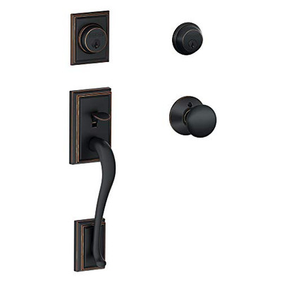 Schlage F62-ADD-PLY-716 F62ADD716PLY F62-ADD-PLY Double Cylinder Addison Handleset with Plymouth Interior Knob from The F-Series