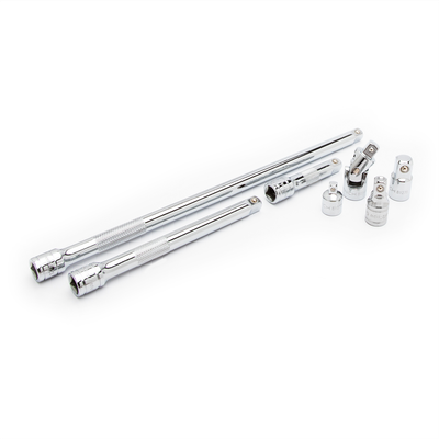 3/8" Drive Tool Accessory Set, 7-Piece with Ratcheting Screwdriver, Phillips Screwdriver & Hex Wrench