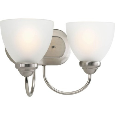 Progress Lighting 94291509 P2915-09 2-Light Bath Vanity Light, Brushed Nickel Finish
