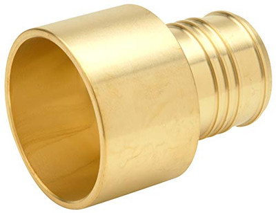 Zurn QQQ800GX  Crimp XL Female Sweat Adapter, Small Diameter, 1" Female Sweat x 1" Barb, Brass (Pack of 25)