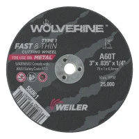 WEILER 56129 Type 1 Cut-Off Wheel 2" x 1/16" x 3/8" A36T