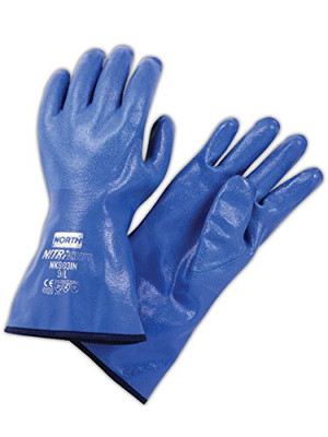 NORTH SAFETY 068-NK803IN/9 (6PR/BAG)(12BG/CS) NITRI-KNIT DIPPED NITRILE