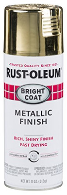 RUST-OLEUM 647-7710830 GOLD METALLIC BRIGHT COAT PAINT 11OZ. F.WT.