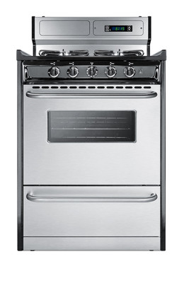 SUMMIT TTM6307BKSW 24 Wide Gas Range, Sealed Burners