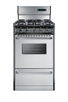 SUMMIT TTM1307BKSW 20 Wide Gas Range, Sealed Burners