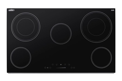 SUMMIT CR5B36T9B 36 Wide 208-240V 5-Burner Radiant Cooktop