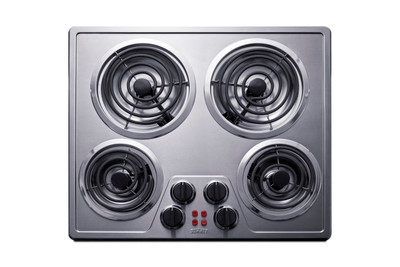 SUMMIT CR4SS24 24 Wide 240V 4-Burner Coil Cooktop