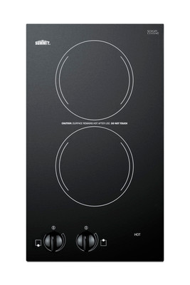 SUMMIT CR2220B 12 Wide 230V 2-Burner Radiant Cooktop