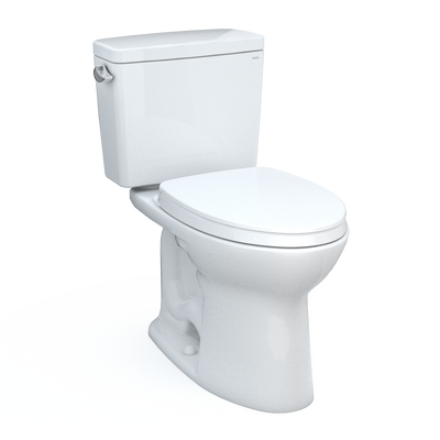 TOTO® Drake® Two-Piece Elongated 1.6 GPF Universal Height TORNADO FLUSH ® Toilet with 10 Inch Rough-In, CEFIONTECT®,  and SoftClose® Seat, WASHLET®+ Ready, Cotton White - MS776124CSFG.10#01