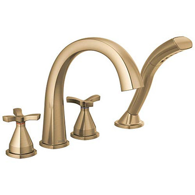 Delta T47776-CZ Delta Stryke Four Hole Roman Tub Trim - Champagne Bronze