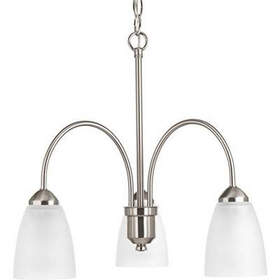 Progress Lighting 94473409 P4734-09 Contemporary/Soft 3-100W Med Chandelier, Brushed Nickel