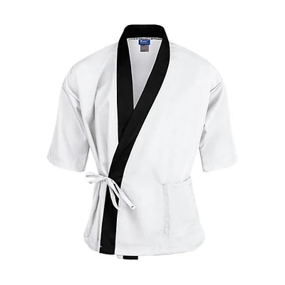 KNG XL Sushi Chef Coat;White/Black 3/4 Sleeve