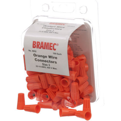 NUTS; WIRE - ORANGE;(100/Pkg)