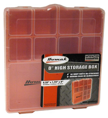 Homack MFG HMHA01088175 Tall Plastic Storage Box 8 High