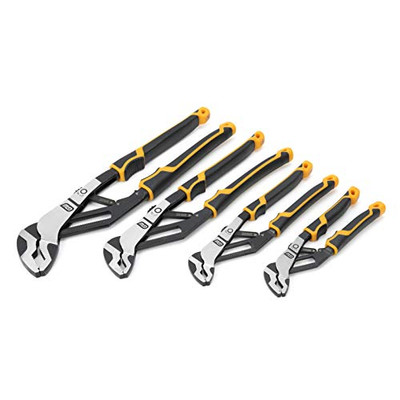 Apex GWR82594C GEARWRENCH 4 Pc. Pitbull Auto-Bite Tongue & Groove Dual Material Pliers with K9 Jaws -