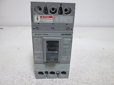 SIEMENS FXD63S250AL Industrial Controls 600V 250A 3Pole CrctBrkrW/Lugs