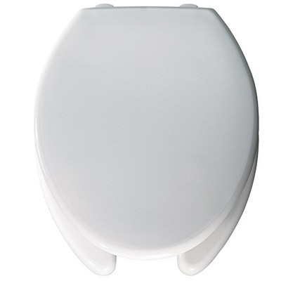 Bemis B2L2150T000 Elongated Medic-Aid Open Front With Cover Plastic Toilet Seat in White with STA-TITE, DuraGuard and 2-inch Lifts