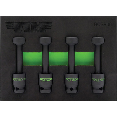 4 PC. 1/2'' DR. IMPACT BALL UJ CLOSE-QUARTER SOCKET SET