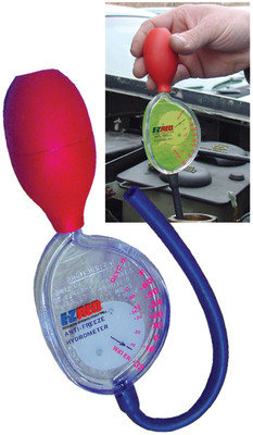 E-Z Red EZR-SP102 Tests ethylene glycol solutions.  Temperature compensating.  Obtain direct, accurate readings.  Wide range: +32F to - 60 F.  Fahrenheit & Celsius scales.  Unbreakable, E-Z to read!  Tests both hot and cold solutions.  Tests