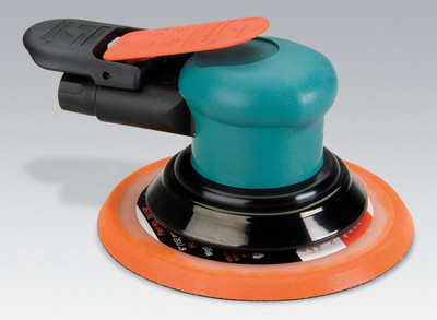 Dynabrade DYN-59010 Blue lever identifies 3/8 (10mm) dia. orbit, used for aggressive sanding  More Power- True 12,000 RPM air motor  Comfort Platform provides additional hand and wrist support  Lever is color-coded to designate tool orbit
