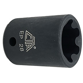 CTA Manufacturing Corporation CTA-5428 Torx-Plus socket services elliptical shaped fasteners found on many vehicle  Standard Torx or Ribe designs will not fit these fasteners  Black finish and impact quality  Size: EP28  Drive: 1/2