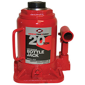 American Forge & Foundry AFF-3522 AFF Bottle Jacks are built Forge-tough in a wide selection of capacities for automotive, marine, construction, industrial and agricultural applications.  Ability to lift, push, spread, bend, press and straighten