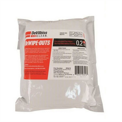 DeVilbiss DEV-803418 'DeWipe-Outs' Prep Wipe, (Pack of 50)