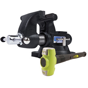 Wilton WIL-28806A Special Edition Kit includes B.A.S.H 4 lb Sledge Hammer 16 Handle 60,000 PSI ductile iron body, jaw and base is virtually indestructible with 2X the strength of grey cast iron Precision slide bar eliminates movement in the front jaw
