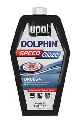 U-POL Products UPL-UP0654 Up to 3 x faster curing (6-8 minutes at 68 F)   Solvent impervious  Excellent pinhole and scratch filling properties  Effortless sanding  Ultra-fine finish  Self-leveling