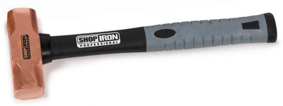 Titan TTN-63216 2lb Brass Non-Sparking Hammer  Comfortable, textured handles for easy grip and handling  Double-faced  Solid brass head will prevent steel or iron parts from being damaged